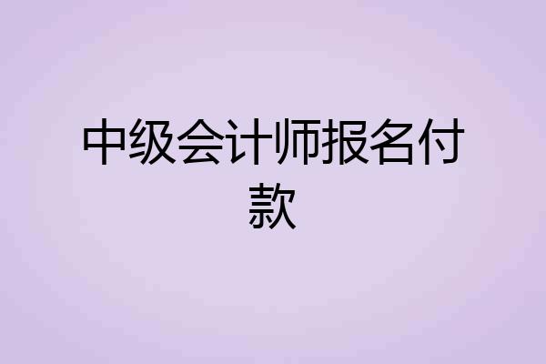 中级会计师报名付款