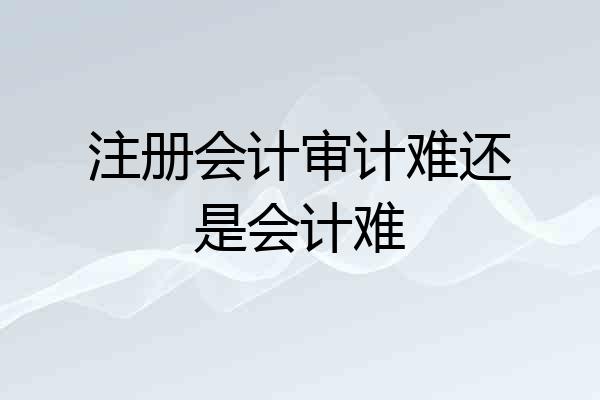 注册会计审计难还是会计难