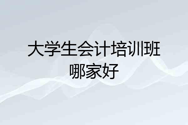 大学生会计培训班哪家好