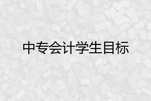 中专会计学生目标