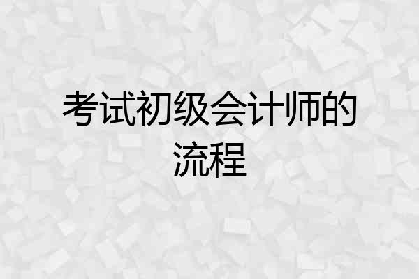 考试初级会计师的流程