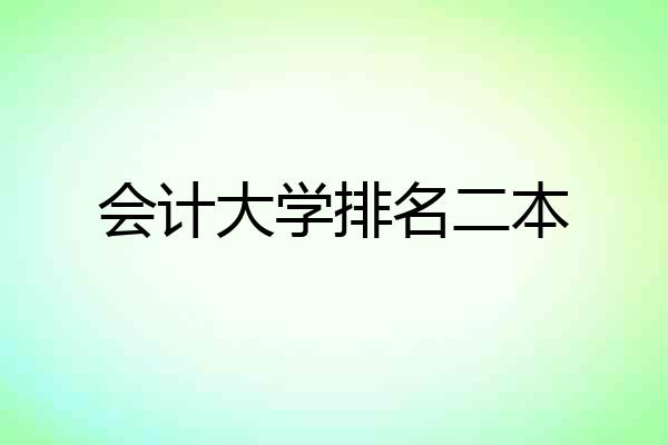 会计大学排名二本