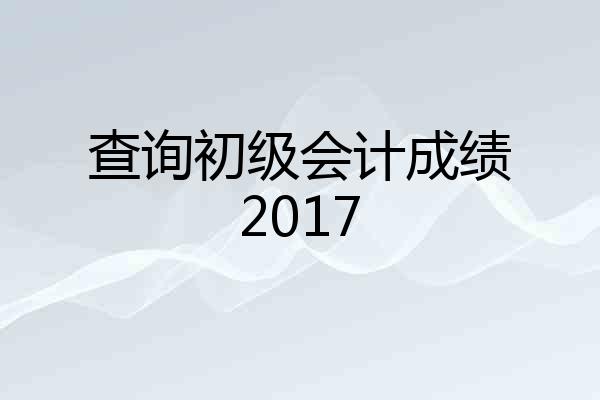 查询初级会计成绩2017