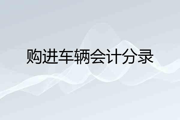 购进车辆会计分录