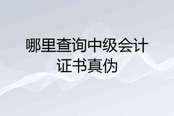 哪里查询中级会计证书真伪