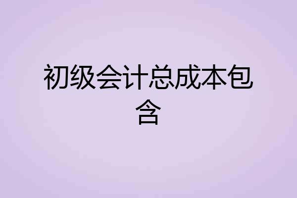 初级会计总成本包含