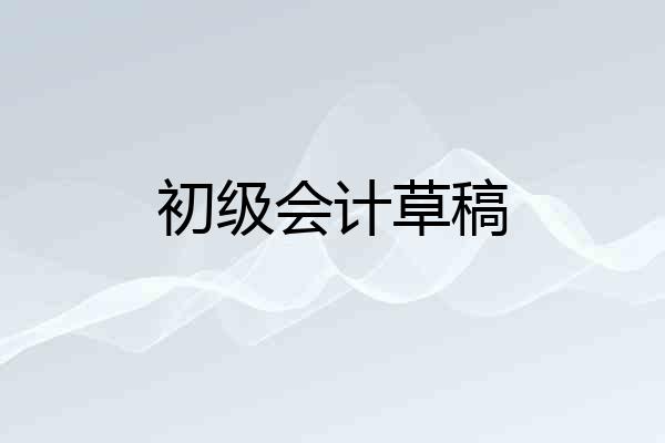 初级会计草稿