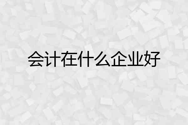 会计在什么企业好