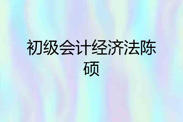 初级会计经济法陈硕