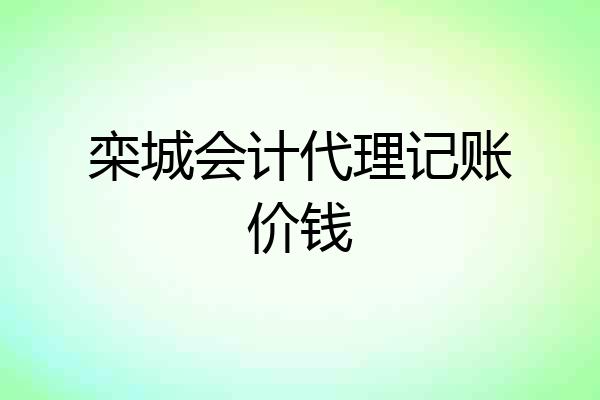 栾城会计代理记账价钱