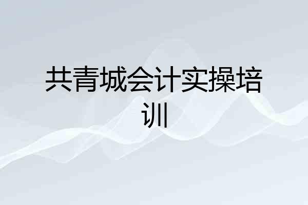 共青城会计实操培训
