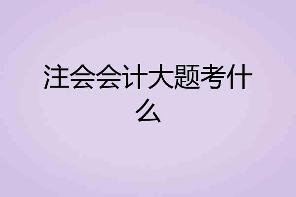 注会会计大题考什么