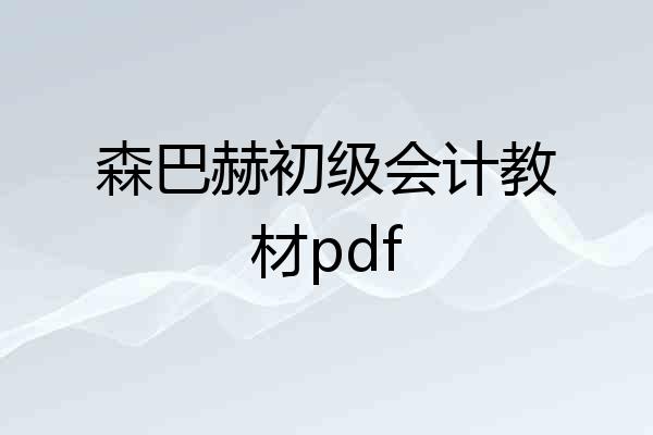 森巴赫初级会计教材pdf