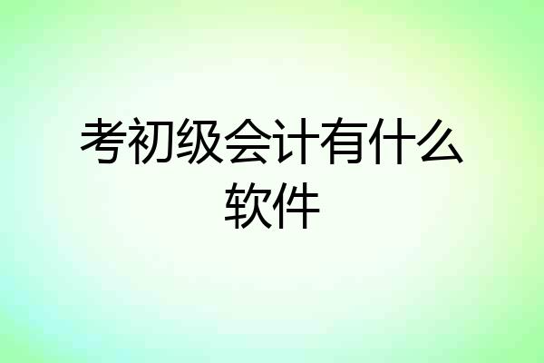 考初级会计有什么软件
