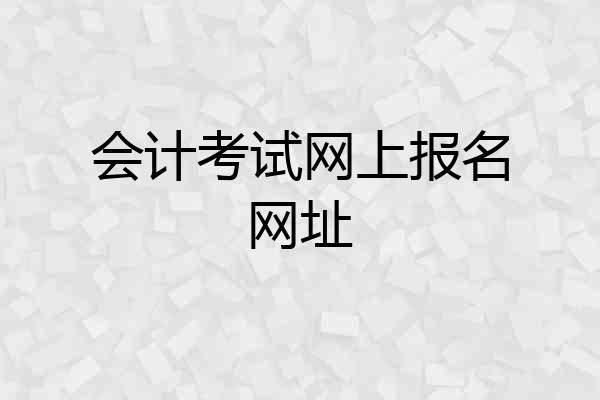 会计考试网上报名网址