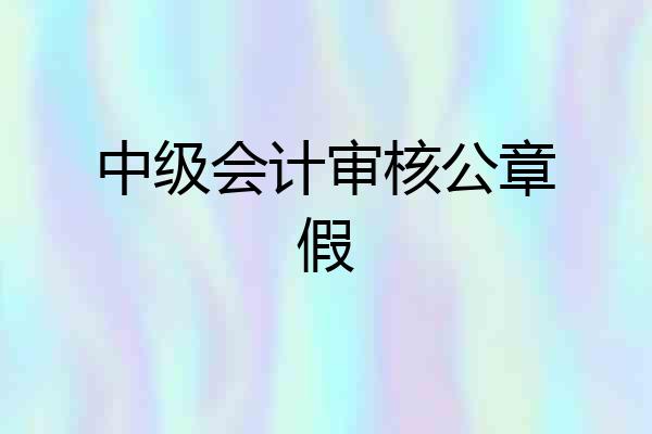 中级会计审核公章假