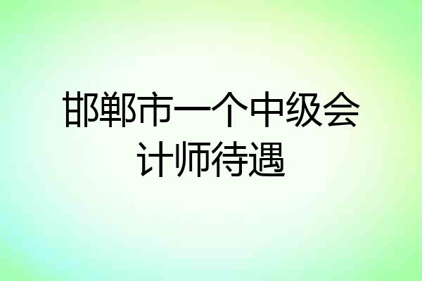 邯郸市一个中级会计师待遇