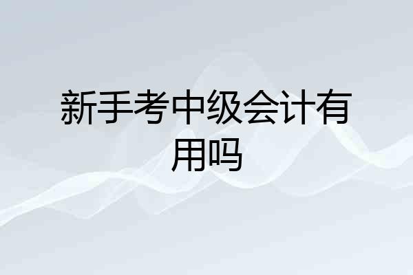 新手考中级会计有用吗