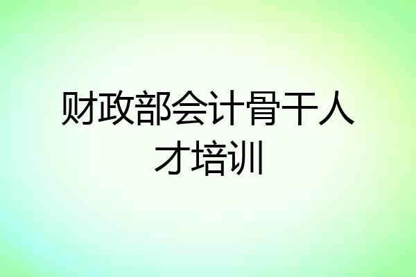财政部会计骨干人才培训
