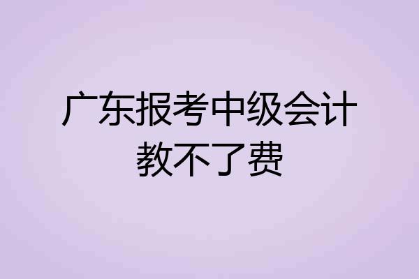 广东报考中级会计教不了费