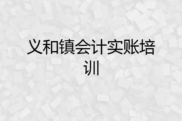 义和镇会计实账培训