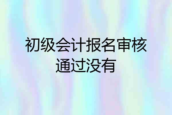初级会计报名审核通过没有