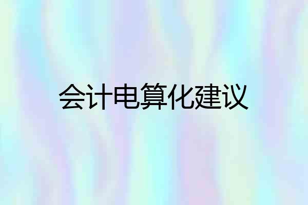 会计电算化建议
