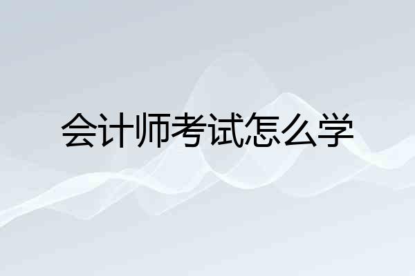 会计师考试怎么学