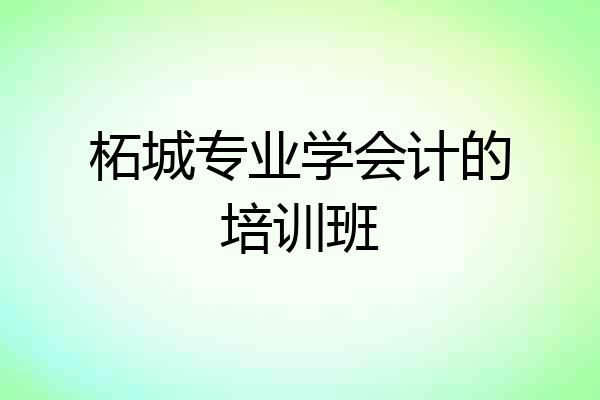 柘城专业学会计的培训班