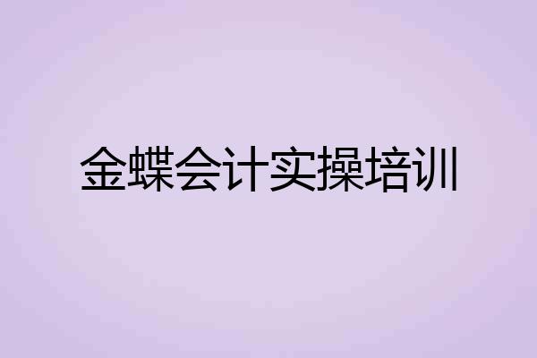 金蝶会计实操培训