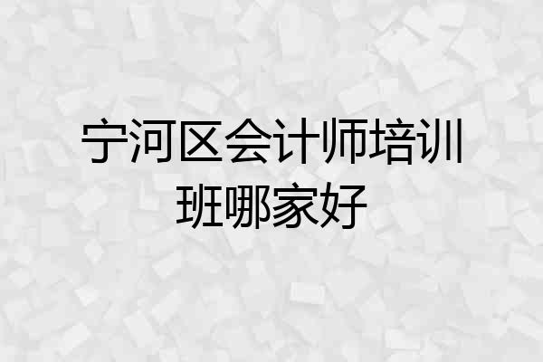 宁河区会计师培训班哪家好