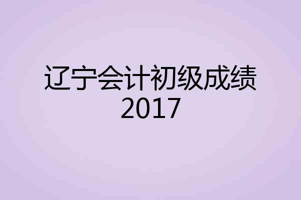 辽宁会计初级成绩2017