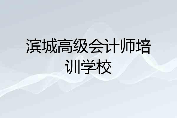 滨城高级会计师培训学校