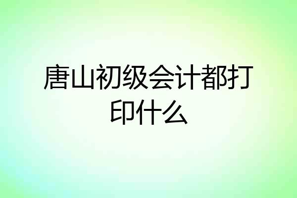 唐山初级会计都打印什么