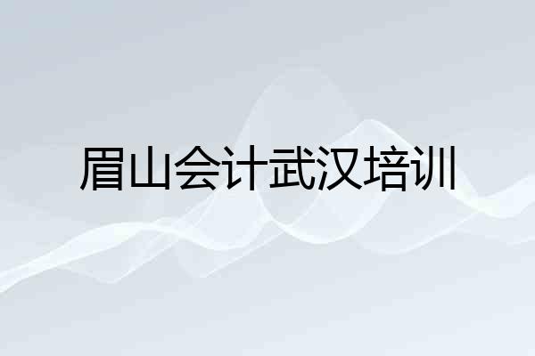 眉山会计武汉培训