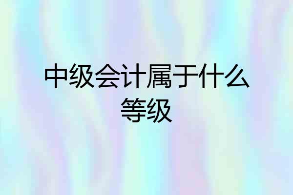 中级会计属于什么等级