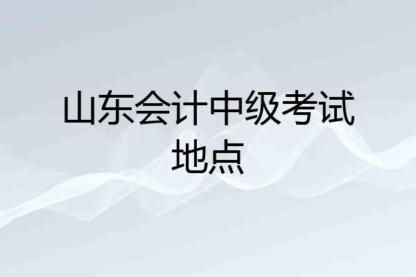山东会计中级考试地点