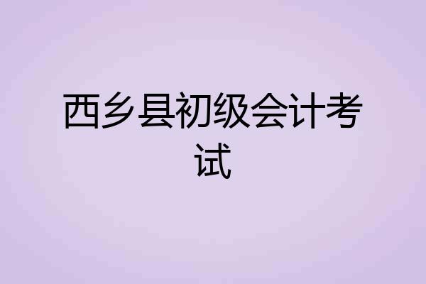 西乡县初级会计考试