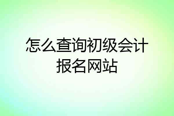 怎么查询初级会计报名网站