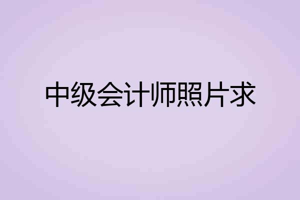中级会计师照片求
