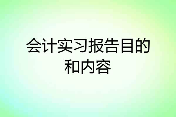 会计实习报告目的和内容