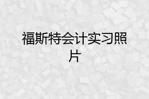 福斯特会计实习照片