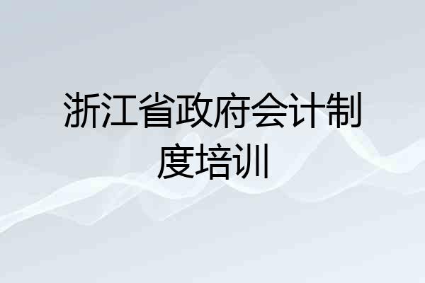 浙江省政府会计制度培训
