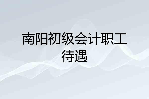 南阳初级会计职工待遇