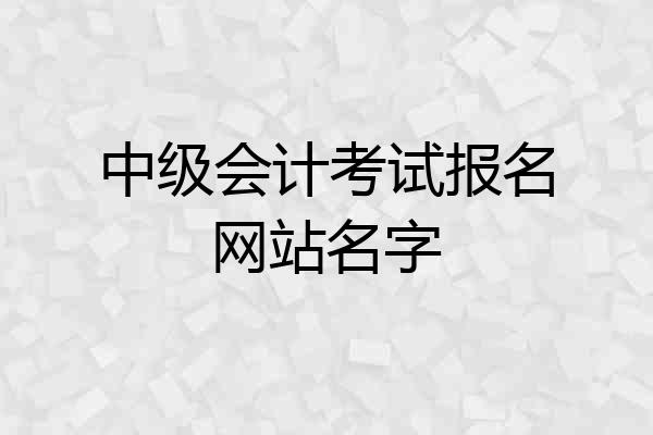 中级会计考试报名网站名字