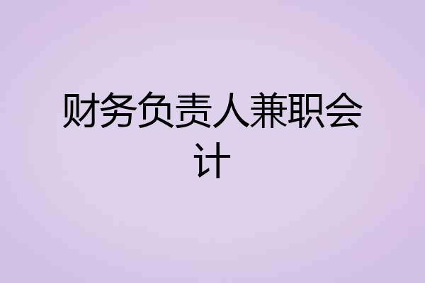 财务负责人兼职会计