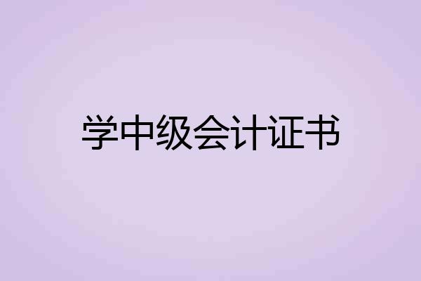 学中级会计证书