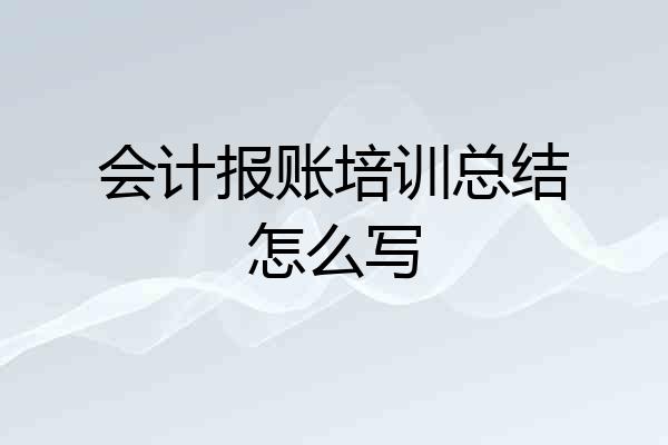 会计报账培训总结怎么写