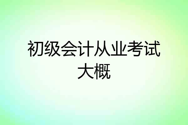 初级会计从业考试大概