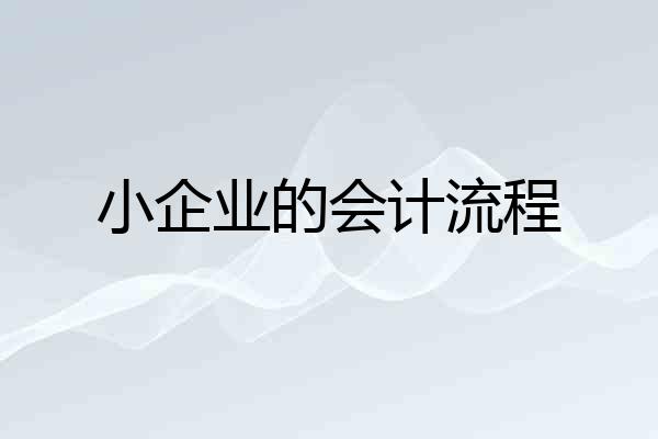 小企业的会计流程